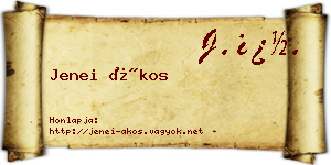 Jenei Ákos névjegykártya